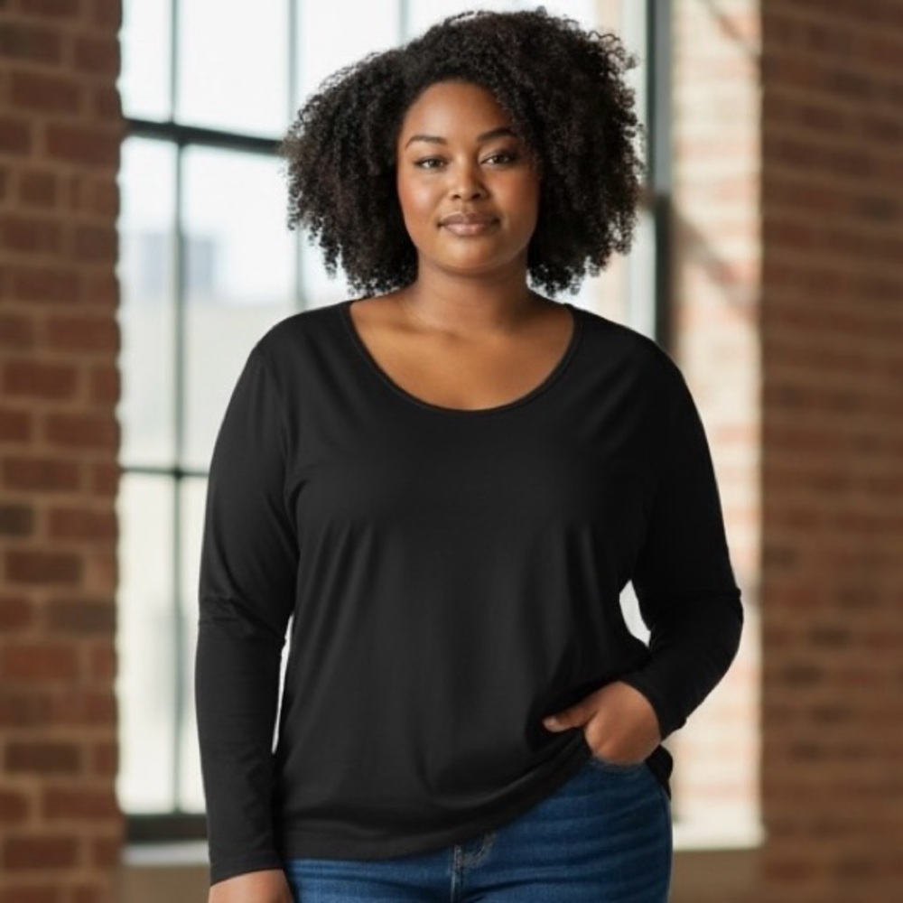 Willi Smith Black Long Sleeve Top